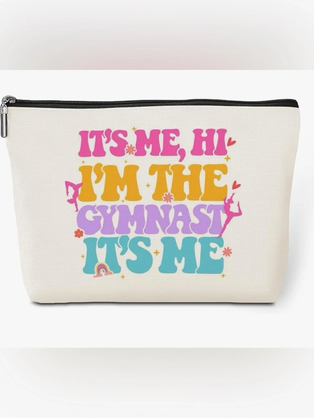 Gymnast Graphic Canvas Pouch - Multicolor